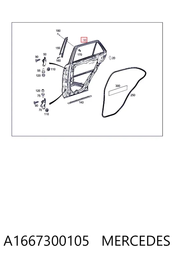 Puerta trasera izquierda A1667300105 Mercedes