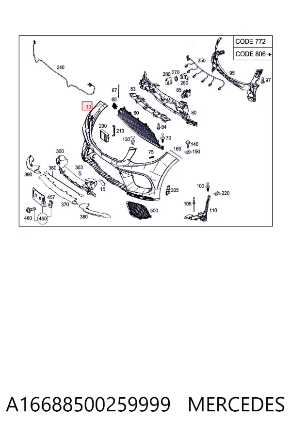 Paragolpes A16688500259999 Mercedes