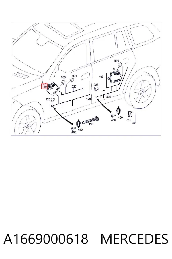 Unidad de confort de la puerta delantera A1669000618 Mercedes