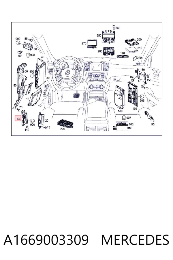 Módulo de control de luces de faros (ECU) A1669003309 Mercedes