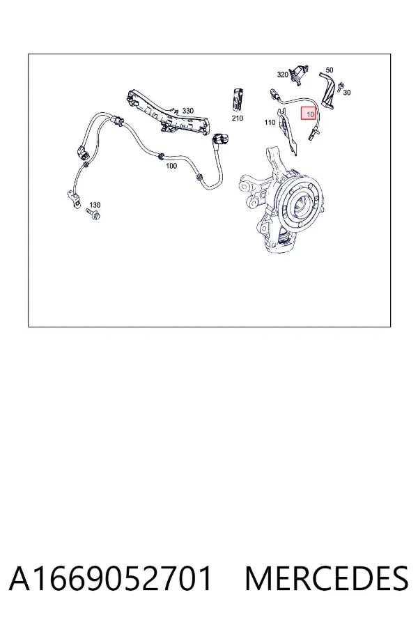 Sensor ABS trasero A1669052701 Mercedes