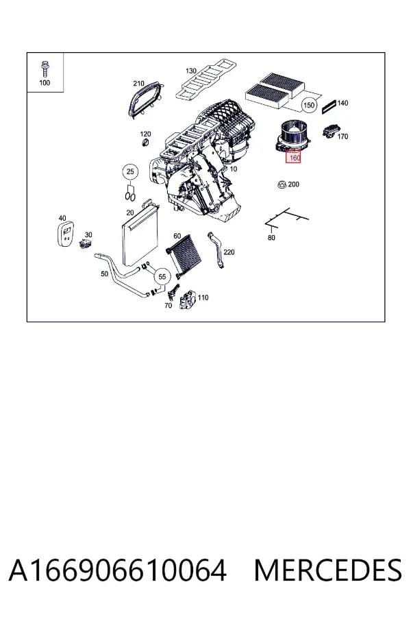 Ventilador habitáculo A166906610064 Mercedes