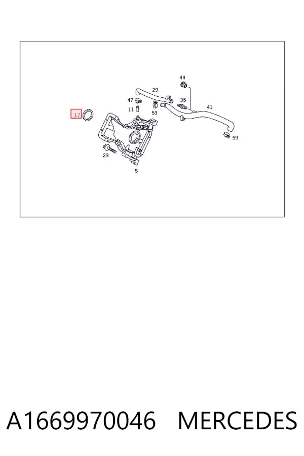 Retén de cigüeñal frontal A1669970046 Mercedes