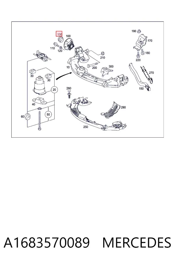 Tapa de cubo de rueda A1683570089 Mercedes