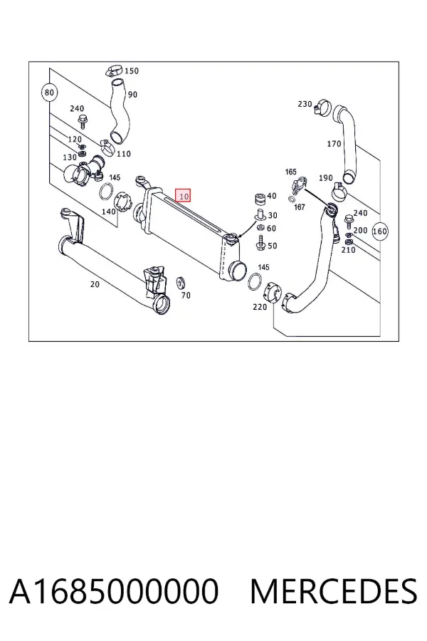 Intercooler A1685000000 Mercedes