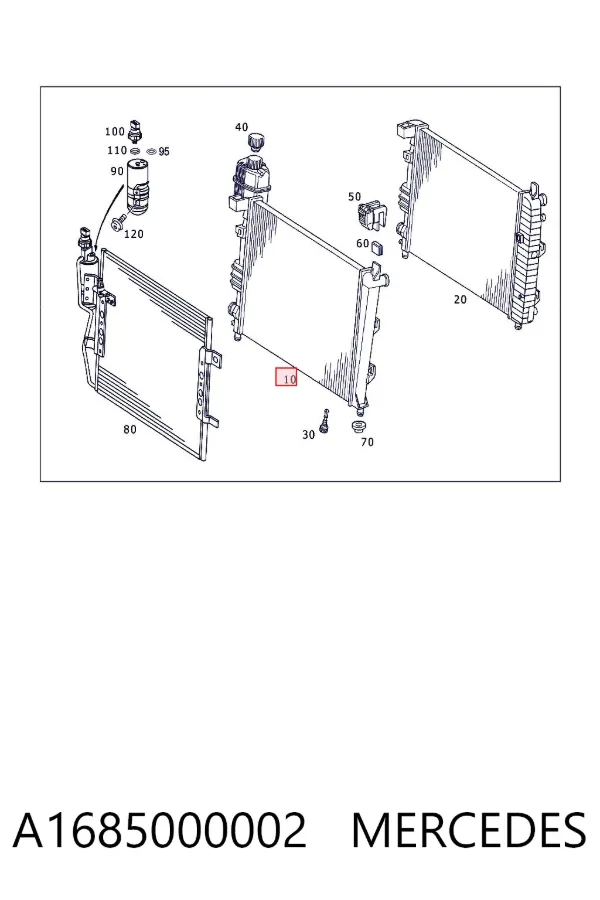 Radiador A1685000002 Mercedes