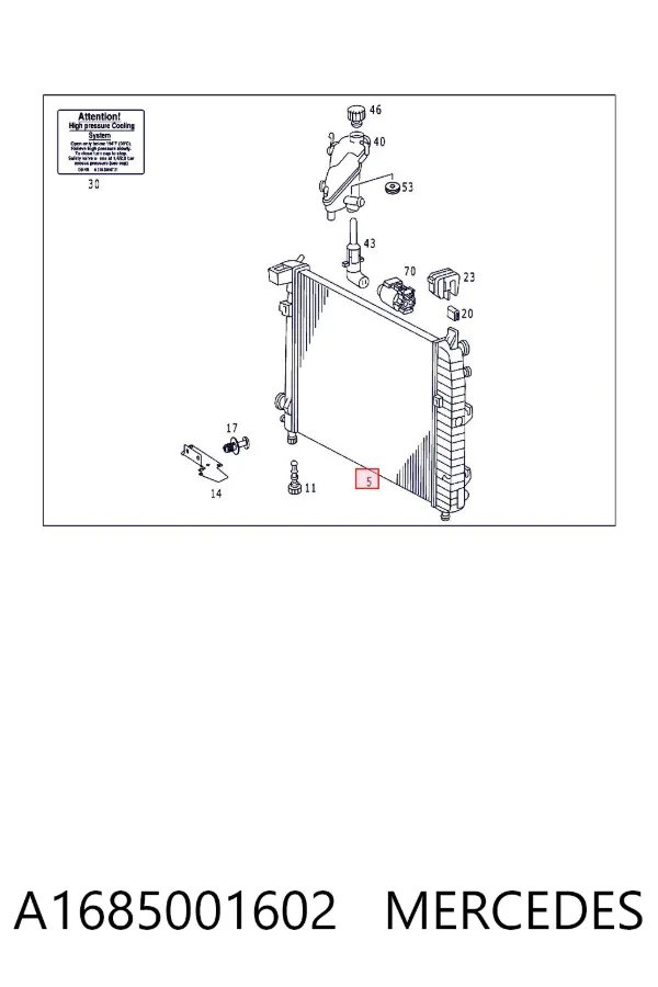 Radiador A1685001602 Mercedes