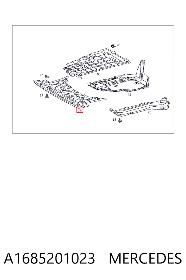 Protección motor / empotramiento A1685201023 Mercedes