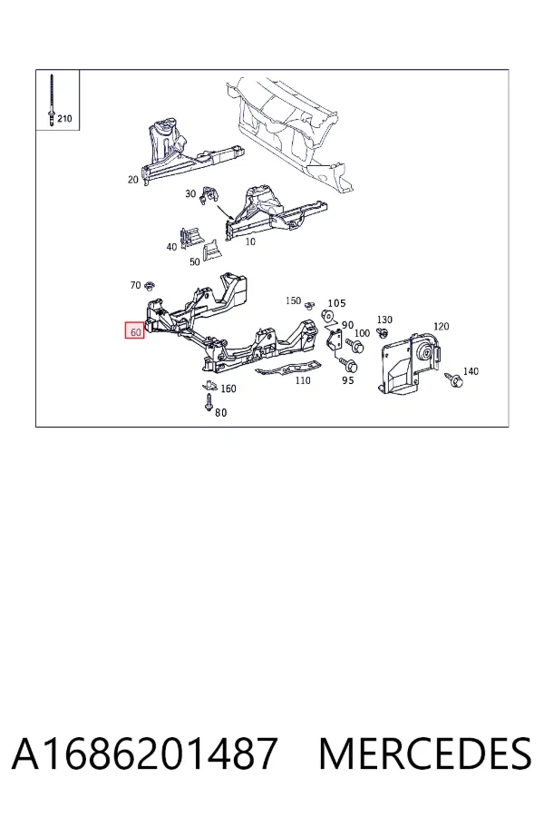 Puente delantero A1686201487 Mercedes