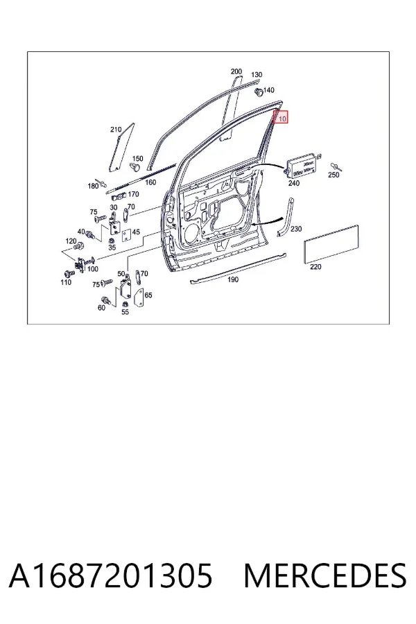 Puerta delantera izquierda A1687201305 Mercedes