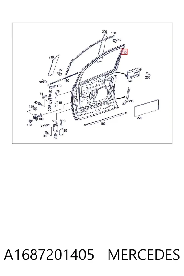 Puerta delantera derecha A1687201405 Mercedes