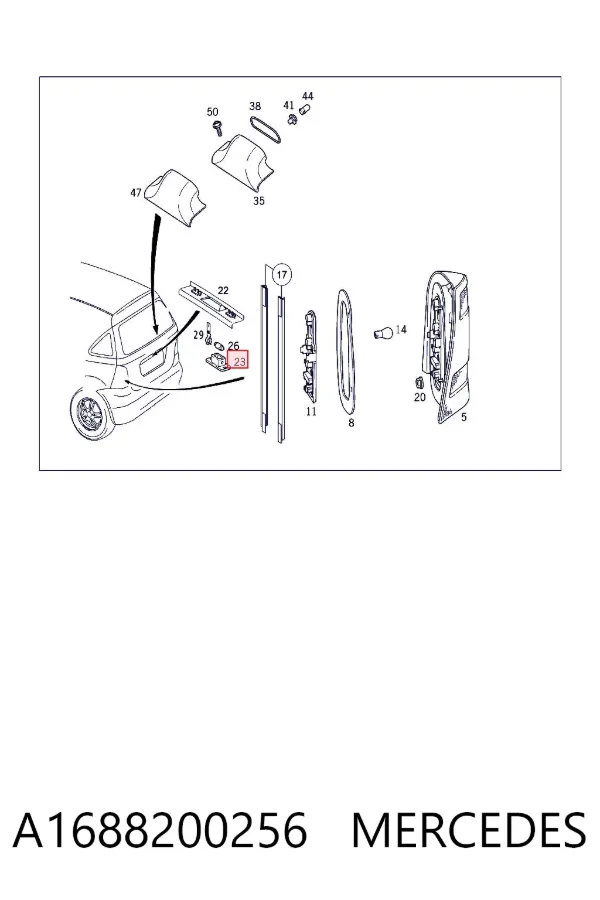 Luz matricula A1688200256 Mercedes