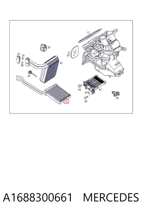 Radiador calefacción A1688300661 Mercedes