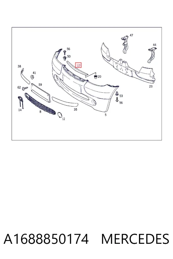 Parrilla A1688850174 Mercedes