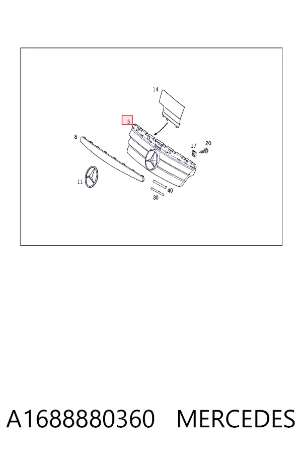 Parrilla A1688880360 Mercedes