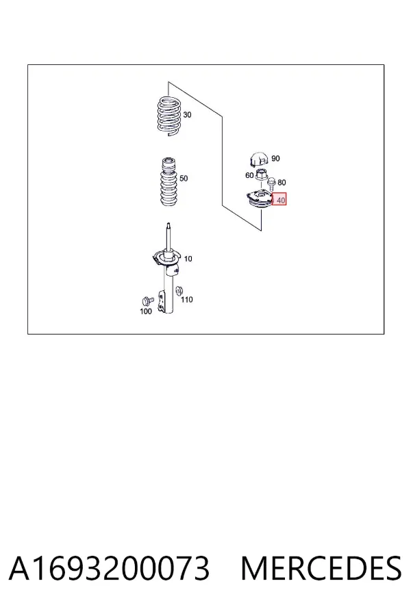 Soporte del amortiguador delantero A1693200073 Mercedes
