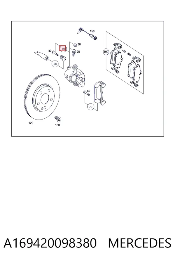 Pinza de freno delantera izquierda A169420098380 Mercedes