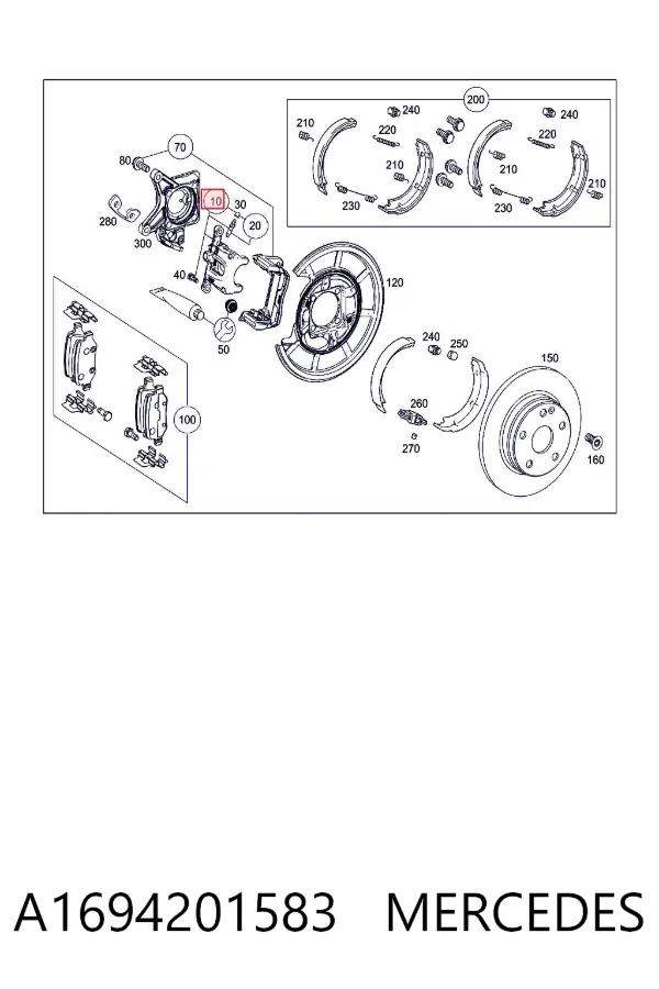 Pinza de freno delantera izquierda A1694201583 Mercedes