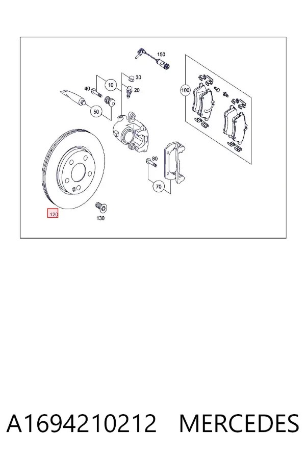 Disco de freno A1694210212 Mercedes