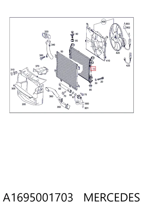 Radiador A1695001703 Mercedes