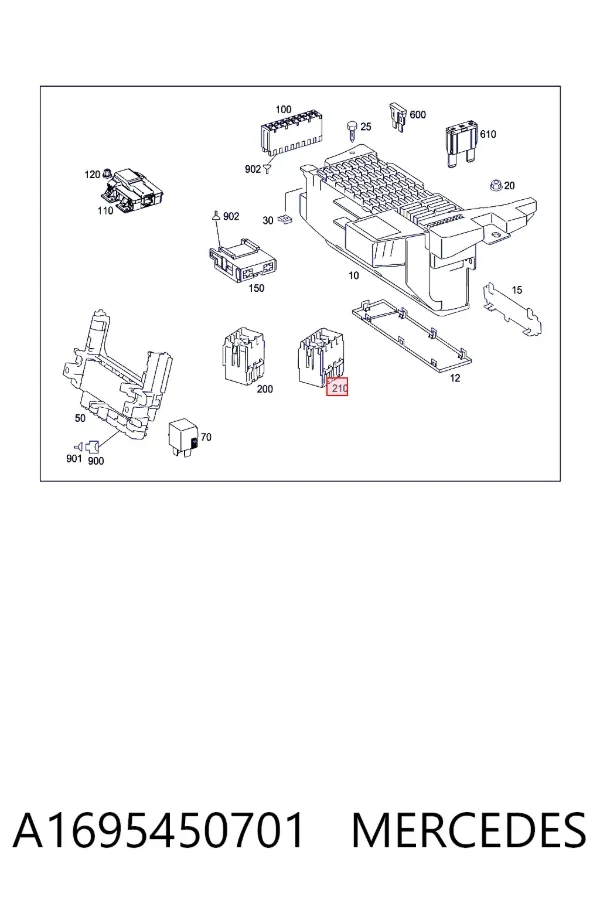 Caja de fusibles A1695450701 Mercedes
