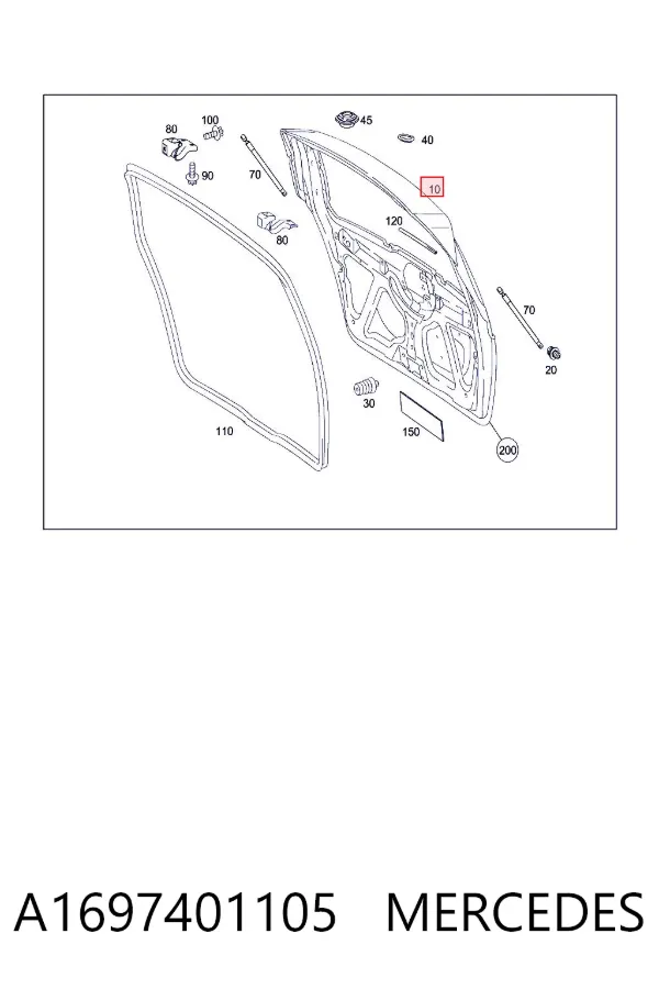 Puerta trasera A1697401105 Mercedes