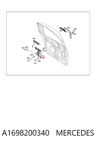Trapezio del limpiaparabrisas MERCEDES A1698200340