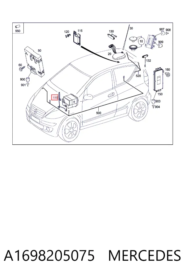 Antena A1698205075 Mercedes