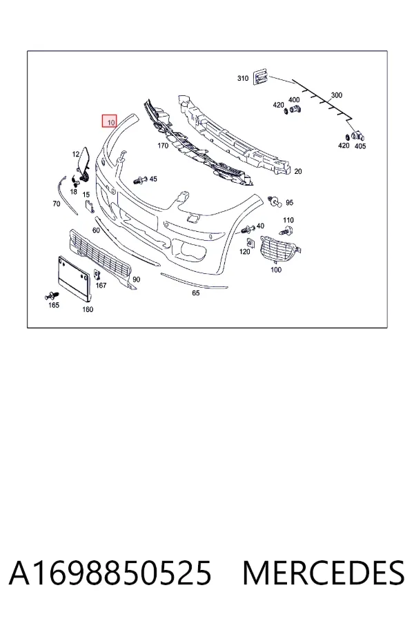 Paragolpes A1698850525 Mercedes