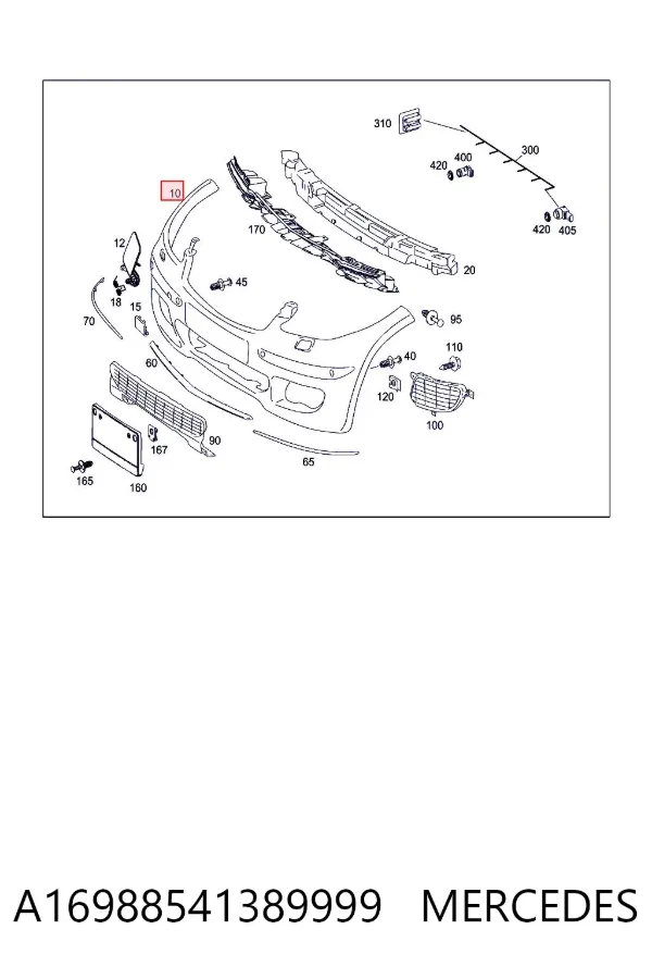 Paragolpes A16988541389999 Mercedes