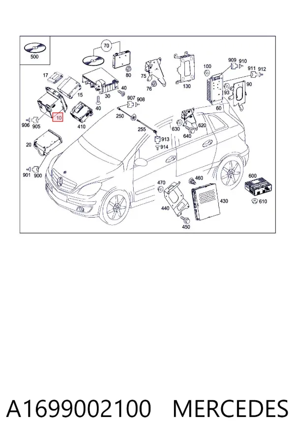 Unidad de control multimedia A1699002100 Mercedes