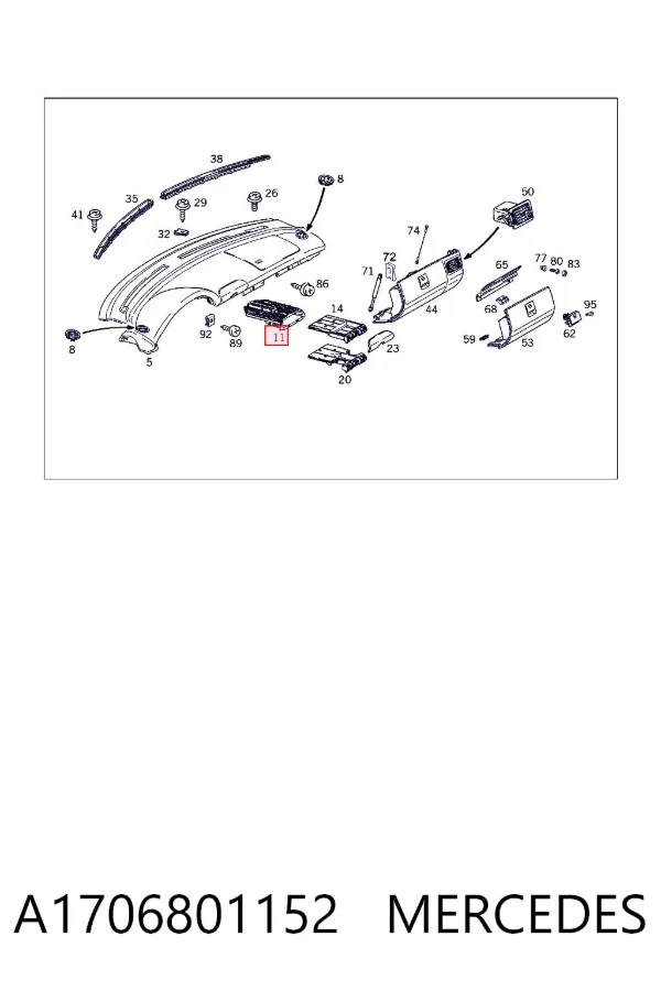 Estuche para gafas A1706801152 Mercedes