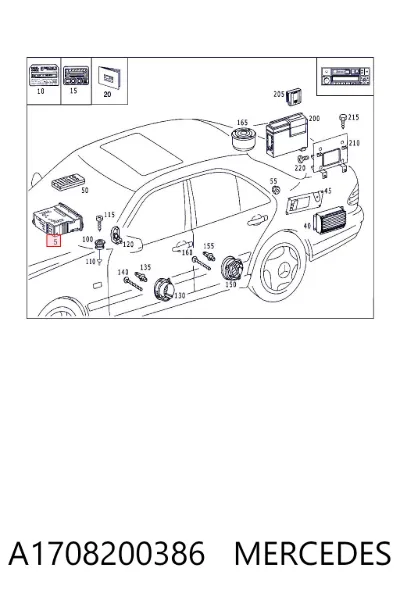Radio AM/FM universal MERCEDES A1708200386
