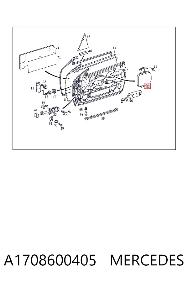 Airbag de puerta delantera derecha A1708600405 Mercedes