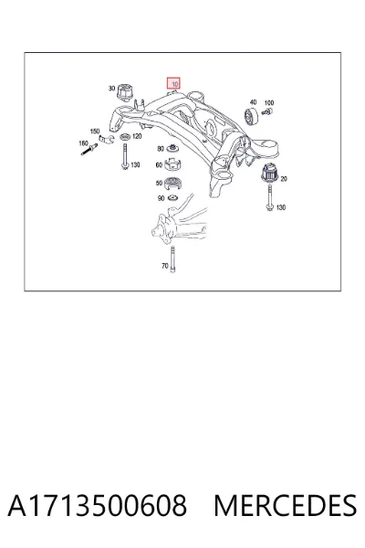 Subchasis trasero soporte motor MERCEDES A1713500608