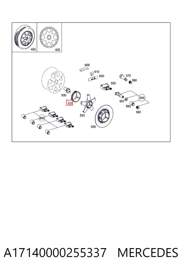 Tapacubos A17140000255337 Mercedes