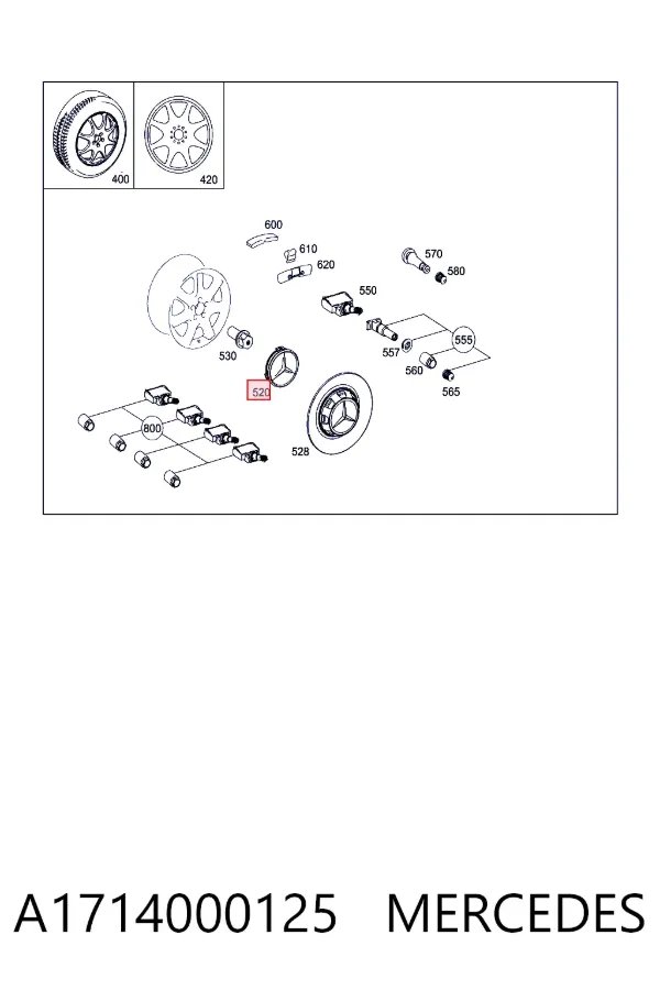 Tapacubos A1714000125 Mercedes