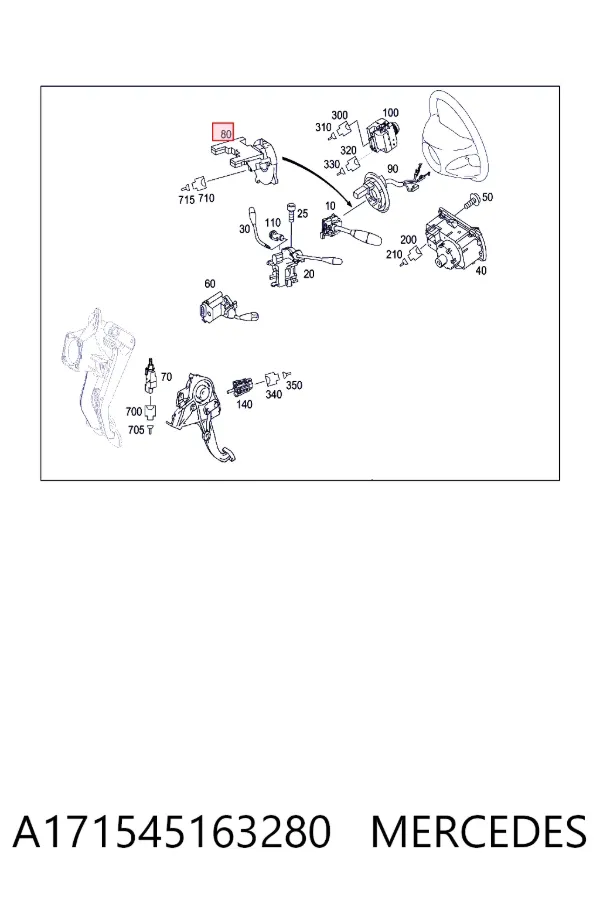 Sensor angulo de giro A171545163280 Mercedes