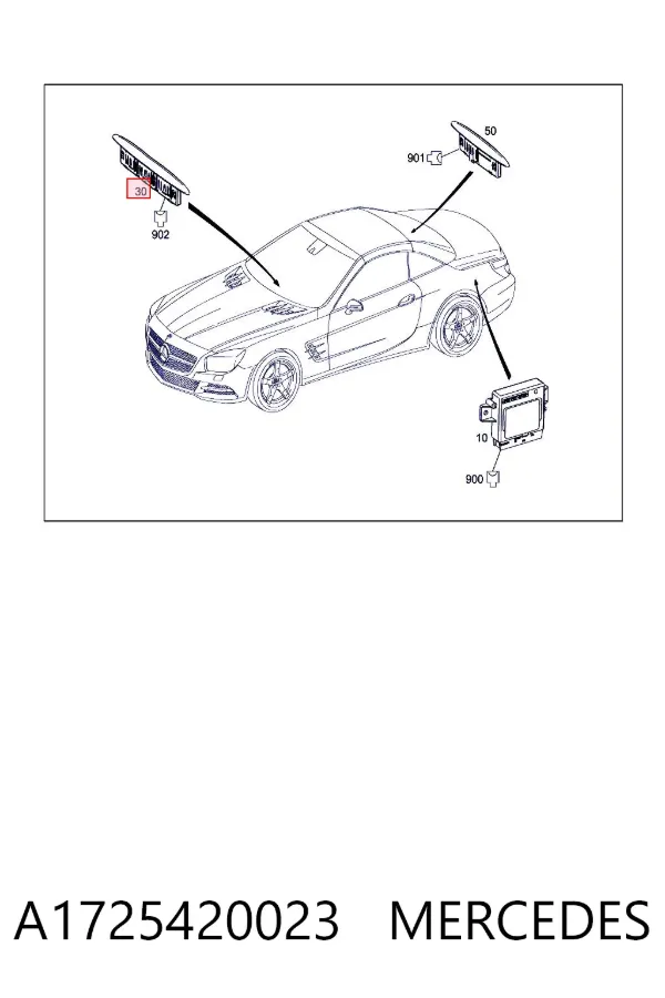 Pantalla de sensor de aparcamiento A1725420023 Mercedes