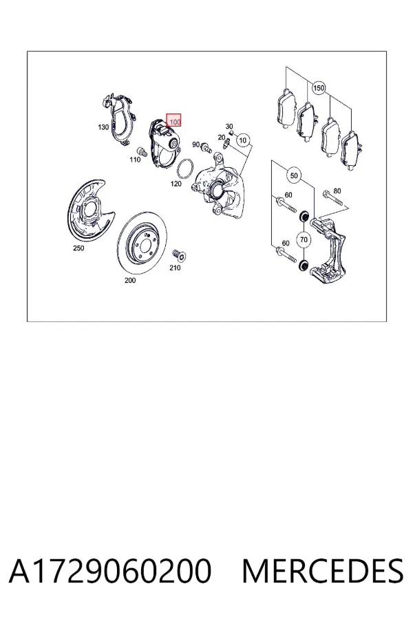 Motor del actuador de la pinza de freno trasera A1729060200 Mercedes