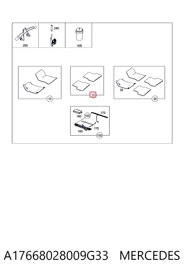 Alfombrillas A17668028009G33 Mercedes