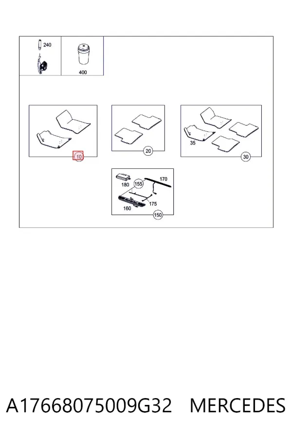 Alfombrillas A17668075009G32 Mercedes