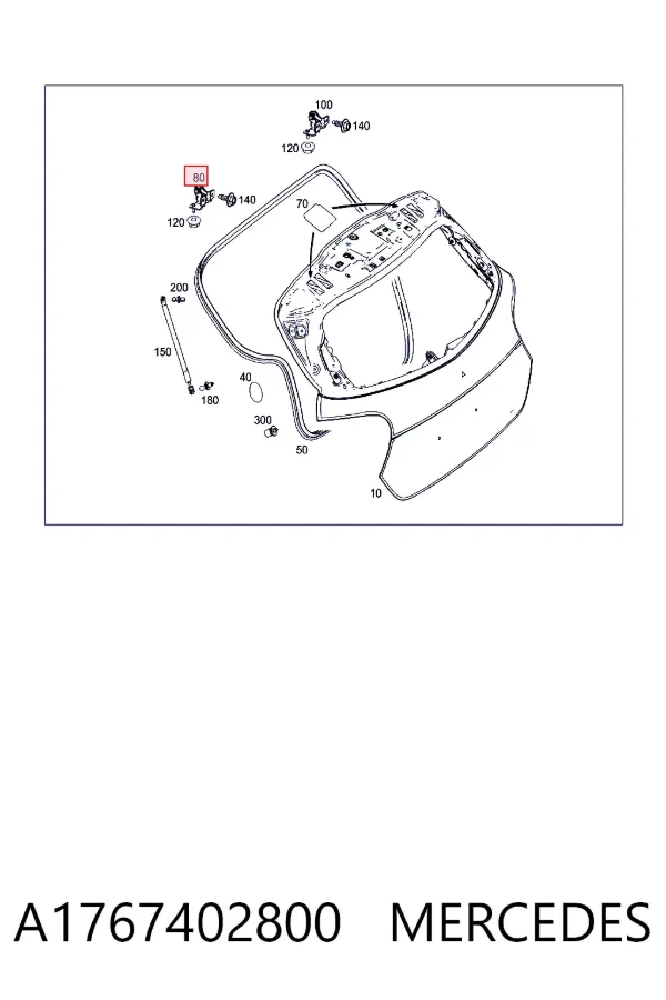 Bisagra de puerta trasera A1767402800 Mercedes