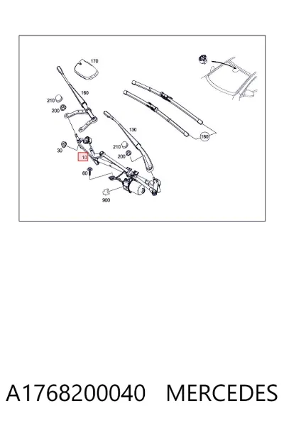 Trapezio del limpiaparabrisas MERCEDES A1768200040