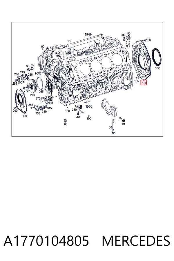 Retén de cigüeñal A1770104805 Mercedes