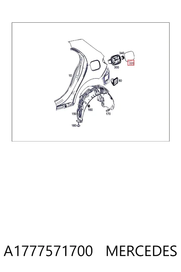 Tapa de la gasolina Mercedes A W177