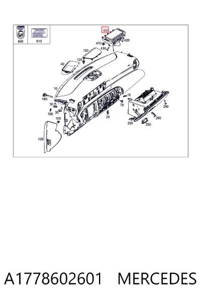 Airbag del pasajero MERCEDES A1778602601
