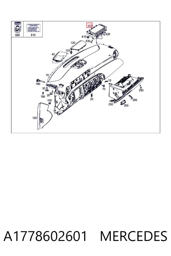 Airbag lateral A1778602601 Mercedes