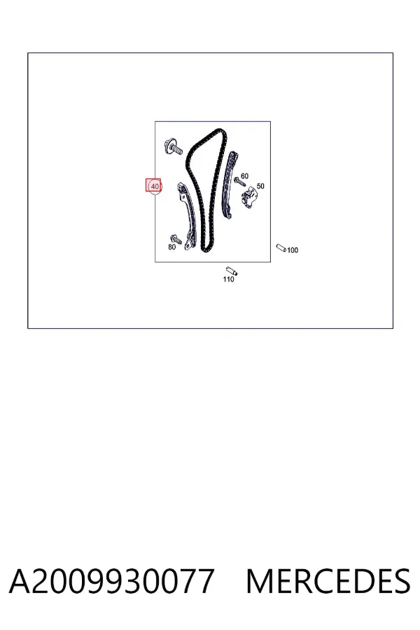 Cadena de distribución superior, kit A2009930077 Mercedes