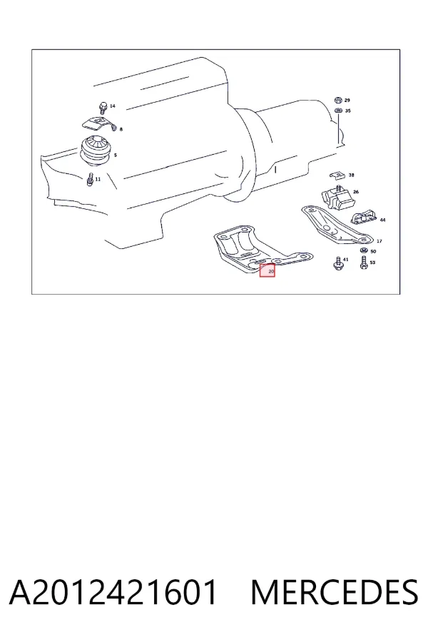 Soporte de la caja de cambios A2012421601 Mercedes